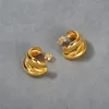 Boucles d'oreilles à aiguille en argent S925 à petit cercle à trois couches en métal avancé, boucles d'oreilles minimalistes et polyvalentes indispensables pour les déplacements quotidiens à la mode