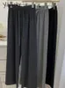 Pantaloni da donna Yitimoky Lana Donna Autunno Inverno 2024 Moda Vita alta Coulisse Nero Casual Allentato Lavorato a maglia Gamba larga