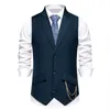 Gilet Slim classique de couleur unie pour hommes, costume d'affaires décontracté, revers à revers avec accessoires de chaîne, gilets de Banquet de mariage 240223