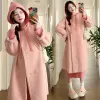 Abiti maternità maglia abito con cappuccio 2023 vestiti per le donne incinte abiti lunghi casual cappotto di moda autunno inverno abiti gravidanza