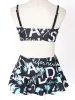 Badmode Kinderen Bikini's Jarretel Tube Top Rok En Slipje Drie Delig Pak Meisjes Beachwear Letter Print Kinderen Zwemmen Badpak