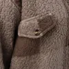 여성용 재킷 양털 재킷 캐주얼 긴 슬리브 컬러 블록 플러시 족장 코트 싱글 버튼 양장 양모 레트로 셔츠 겉옷 아우터웨어