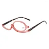 선글라스 안경 안경 회전 메이크업 독서 안경 1.0-4.0 디오피터 비전 관리 접이식 안경 화려한 프레임 화장품