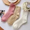 Femmes chaussettes épais cachemire chaud hiver luxe laine décontracté mode japonaise couleur unie confortable maison chaussette longue de haute qualité