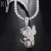 Hip Hop Iced Out Bling Zircone cubico CZ Collane con pendenti per gioielli da uomo con catena da tennis Y1130312N