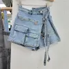 Shorts novo verão shorts jeans roupas femininas calças curtas y2k streetwear casual cintura alta azul preto rosa denim shorts atacado