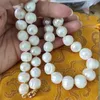 Real Po enorma AAA 12-11 mm South Sea Natural White Baroque Pearl Necklace 14K Guldlås fina smycken gåvor 240227