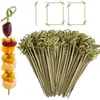 Vorken promotie!200 stuks bamboe cocktailprikkers bulkdecoratie 4,7 inch fruit Kabob spiesjes picks