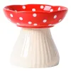 Dostarcza kreatywne ceramiczne grzyby kształt kota miska urocza karmnik dla szczeniąt karmiący zwierzak i woda jeść miski pijące porcelanowe zapasy dla zwierząt domowych