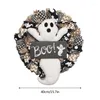 Decoratieve bloemen 1 STUKS Halloween Ghost Krans Seizoensgebonden Accessoires Mooie Deurhanger Leuke Home Spectre Decoratie