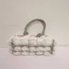 패션 디자인 모조 다이아몬드 가방 대형 모직 여성 핸드백 토트 어깨 크로스 바디 프리미엄 꼰 가방 030224a