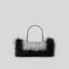 Evening Bags Luxury Ostrich Hair Diamond Clutches Handbags For Women Prom Party Handle Clutch Purses Wedding Bag Chain Shoulder