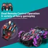 Bilar wltoys f1 drift rc bil med LED -lampor Musik 2.4G Glove Gest Radio Remote Control Spray Stunt Car 4WD Electric Children Toys