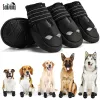 Skor 4st Dog Shoes Waterproof Pet Dog Shoes Reflective Antislip Rain Snow Boots For Teddy Small Large Dog Socks Booties Dog Product