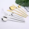 Sets 24Pcs Stainless Steel Rainbow Tableware Cutlery Set Dinnerware Set Knives Forks Spoons Western Kitchen Flatware Hotel Gift Box