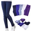 Trousers Spring Summer Girls Elastic Skinny Pants Solid Color Kids Stretch 3-12Yrs Children Lmitation Denim Fabric Jeans