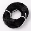 Navio 100 metros 3mm preto redondo cordão de couro genuíno colar pulseira couro real cord2871