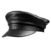 Ball Caps Distressed Leather Hats For Men European American Fashion Genuine Cowhide Sboy Beret Casual Solid Black Flat Casquette