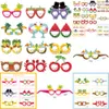 New New 12Pcs Summer Hawaiian Paper Kids Party Props Pineapple Watermelon Fruit Theme Photo Glasses Birthday Gifts