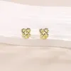 Pendientes de tuerca Vintage de Metal delicado anudado para mujeres y niñas, abalorio de Color dorado trenzado, joyería Punk llamativa, regalos