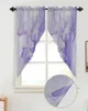 Curtain Marble Simple Gradient Purple Triangular For Cafe Kitchen Short Door Living Room Window Curtains Drapes