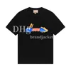 Mannen Zomer Tees Cartoon Draak Bedrukt Katoen Eenvoudige Designer Mouw Comfortabele Skateboard Tops Voor Mannen Vrouwen