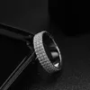 KNOBSPIN Full Ring 925 Sterling Sliver Plated 18k Band Hip Hop Rings for Woman Man Party Sparkling Jewely 240226