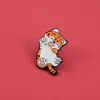 Chinese stijl grote oranje kat broche tijger vitaliteit leuke cartoon metalen badge kledingaccessoires