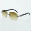Najlepiej sprzedający się wykwintny styl 3524018 Micro Cut XL Diamond Okulary przeciwsłoneczne Naturalne czarne bawoły szklanki rogu rozmiar 18-140 mm