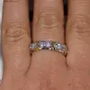 Wholesale Professional Eternity Diamonique Simulated 10KT White Yellow Gold Filled Cross Ring Size 240301