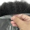 Substituição de cabelo humano virgem brasileiro onda de 2mm cor preta natural 1 # peruca completa pu para blackman