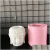 Candles 3D Concrete Buddha Head Planter Sile Molds Diy Resin Craft Cement Flower Pot Mod Candlestick Candle Holder Making Tools Drop Dh0Xo