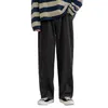 Erkekler Pantolon Koreli Moda Bol kot elastik bel klasik olid renk düz-bacak denim geniş bacaklı erkek açık mavi gri siyah