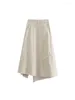 Skirts Kumsvag 2024 Women Summer Fashion Solid Asymmetry High Waist Female Elegant Street Mid-Calf Skirt Clothing