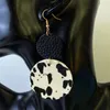 Hoop Earrings Cow Pattern Animal Leather Women Round Water Drop Elegant Pendant Jewelry