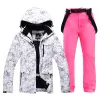 Sets 30 warme mannen dames sneeuwpak dragen snowboard kleding sets winter buiten sport waterdichte kostuum ski -jassen en riembroek