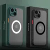 Magnet Wireless Charging Matte klare Hüllen für iPhone 15 14 13 12 11 Pro Max Mini XS XR 14 7 8 Plus Abdeckung Samsung S23 Plus ULTRA
