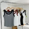 Womens Tank Top Summer Slim Sleeveless Camis Croptop Outwear Elastic Sports Knitted Tanks 721 616