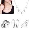 Necklace Earrings Set Water Drop Rings Odor-Free Non-Toxic Material Jewelry For Family Friends Lover