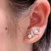 Boucle d'oreille de créateur Viviennr Westwoods Nouveau style Petites boucles d'oreilles en perles du style simple Sweet Cool Boucles d'oreilles à aiguille en argent S925 Diffusion en ligne populaire de Tiktok