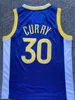 Short de maillot de basket-ball imprimé pour jeunes enfants Costume 2024 City 30 Stephen 11 Klay Andrew Curry Thompson 22 Wiggins Blanc Bleu Noir