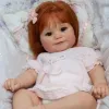 Bonecas 45cm fofinho maddie bebe reborn menina corpo inteiro silicone vinil com cabelo enraizado toque macio sentimento realista bebê recém-nascido menina