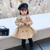 Abrigo de 3 a 11 años para primavera y otoño, gabardina Kawaii de estilo coreano para niñas pequeñas, chaqueta de longitud media, ropa de manga larga para niños, prendas de vestir exteriores