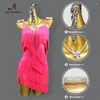 Stage Wear Latin Dance Dress Woman Line Clothes Practice Suit Stand Ball Sport Costume Dancewear Prom Fringed Skirt Party Girls