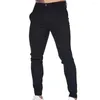 Pantalons pour hommes Hommes Slim Taille moyenne Doux Mince Poches inclinées Longueur de la cheville Bouton Fermeture à glissière Pantalon long d'affaires