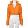 Parkas Boofeenaa Veste bouffante recadrée Down Parkas 2023 Fashion Winter Clothes Femmes Chauds Bubble Coats Orange Black Outwear C85FZ52