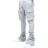 Jeans da uomo Pantaloni cargo taglie forti Design personalizzato Flare Sweat Street Wear Uomini ammucchiati