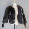 Pele novo estilo feminino inverno genuíno prata raposa casacos de pele senhoras quente 100% natural pele de raposa jaquetas moda russa casacos de pele real