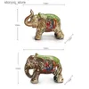 Outra decoração de casa Criativo Chinês Sorte Elefante Ornamento Cerâmico Elefante Artesanato Simulação Escultura Animal Estatuetas Decorativas Decoração de Casa Q240229