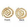 Charms 3pcs Stainless Steel Circle Spiral Pattern Embossed Gold Plated DIY Necklace Earrings Handmade Jewelry Making Accessories